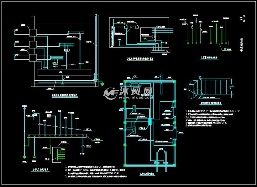 工业厂房包含小办公楼电气施工图 - AutoCAD工