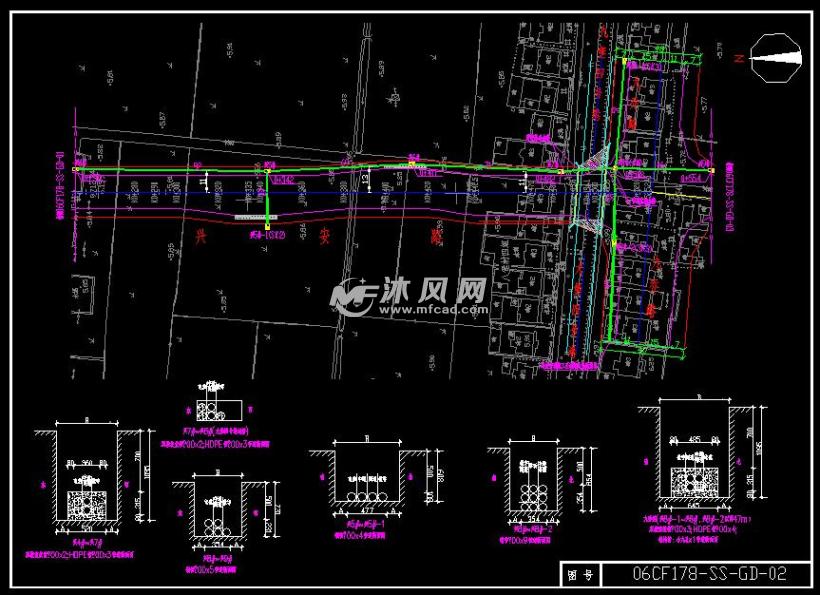 兴安路通信管道工程施工图 - autocad市政电气图纸