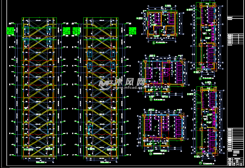 32层框架剪力墙结构商住楼结构图(含建筑图、