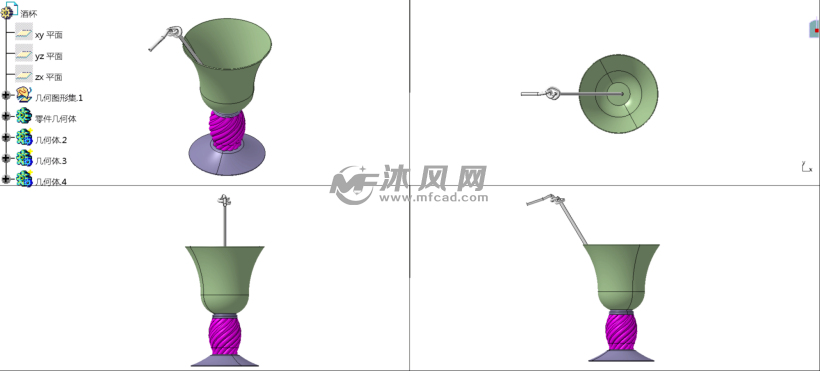 酒杯catia建模 catia生活用品模型 沐风图纸