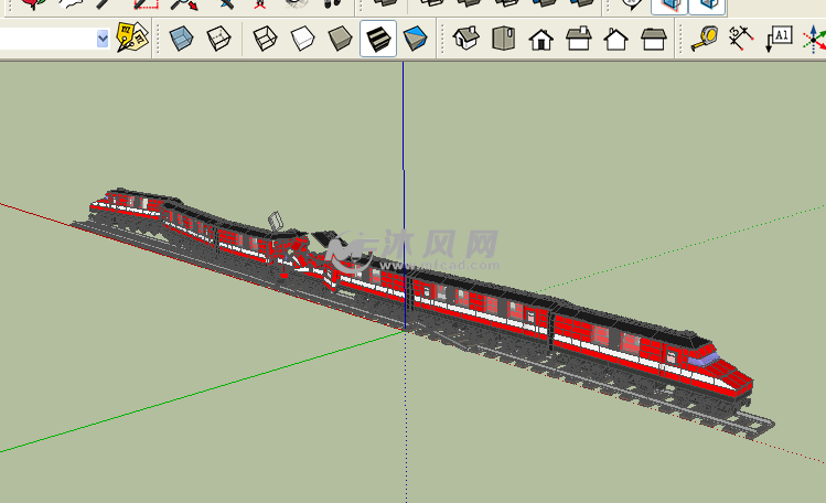 乐高玩具火车相撞场景 - sketchup游戏场景模型