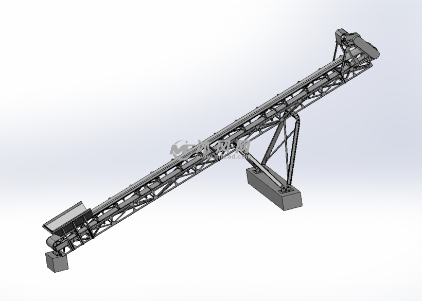 倾斜调度的皮带输送机设计模型 - solidworks机