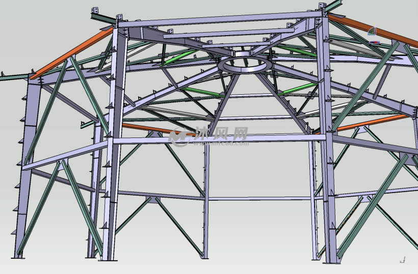 水泥筒仓钢结构(catia)设计模型