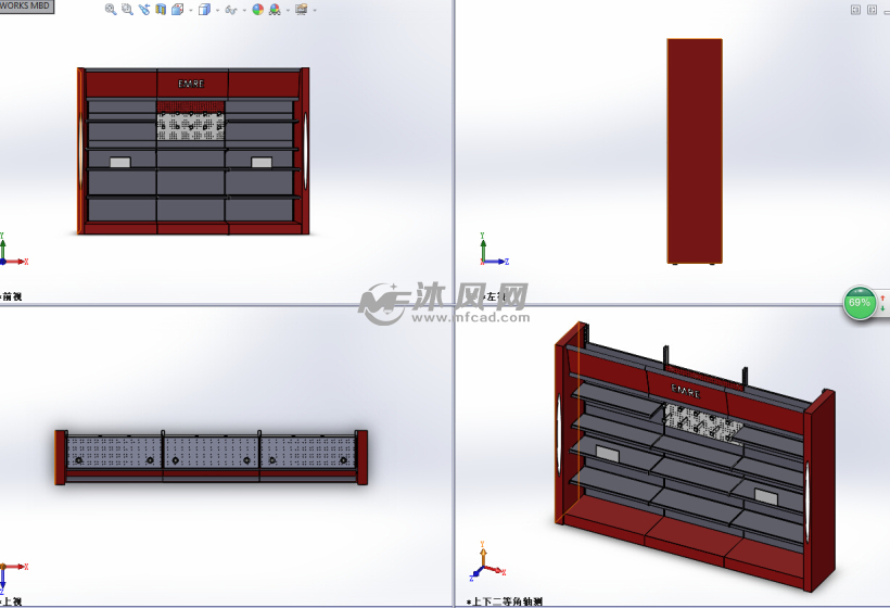 solidworks画货架教程,solidworks画方管框架 文具贩卖固定式货架系统设计模型 - solidworks生活类