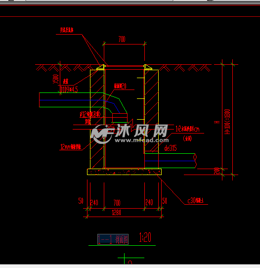 &amp#8709700消能井做法大样图