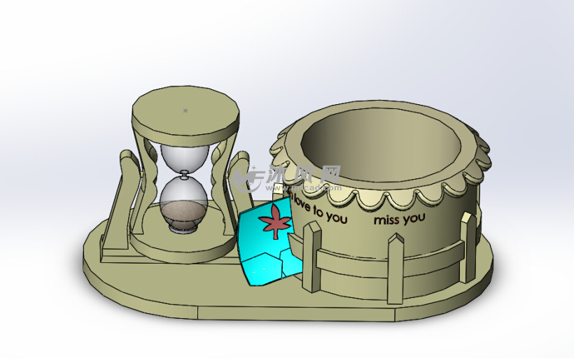 创意笔筒模型设计 - solidworks办公用品模型下载