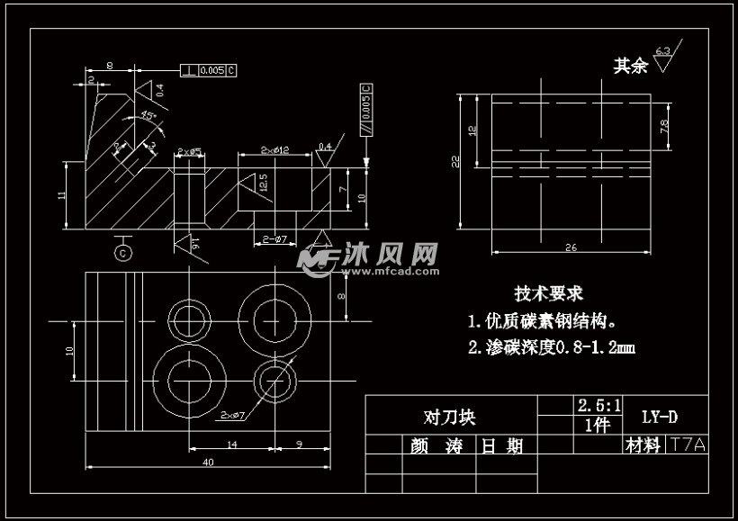 对刀块零件图