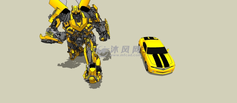变形金刚机器人大黄蜂SU模型 - sketchup工业