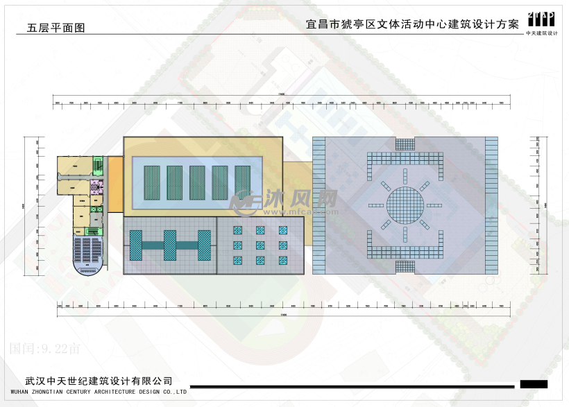 某五层框架结构全民健身中心建筑设计方案图纸