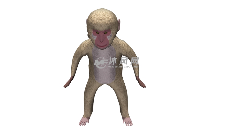 3D短尾猴子的SU模型 - sketchup工业游戏模型
