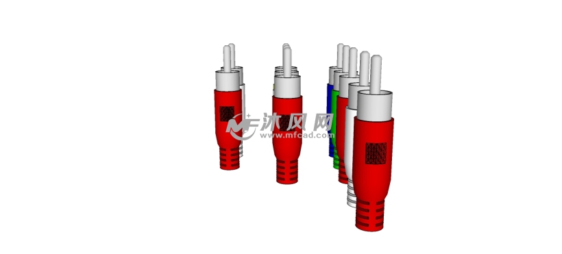 电视高清线AV插头SU模型 - sketchup工业游戏