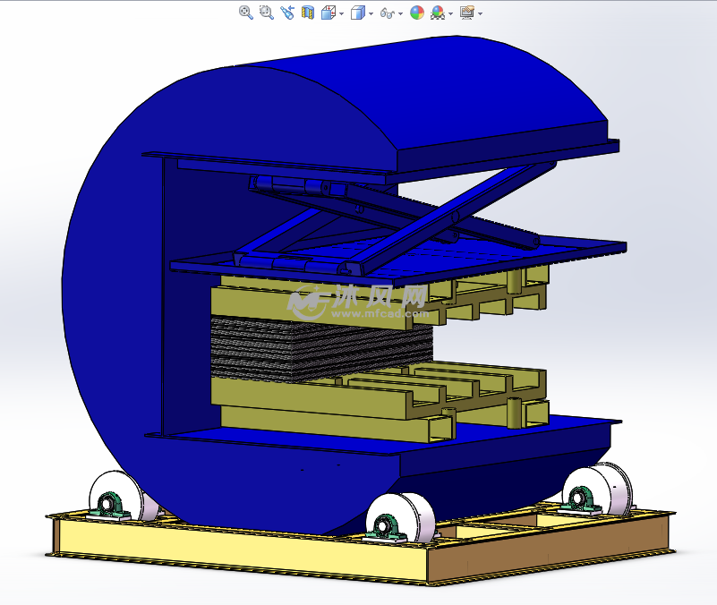 加压180度翻转机 - solidworks机械设备模型下载