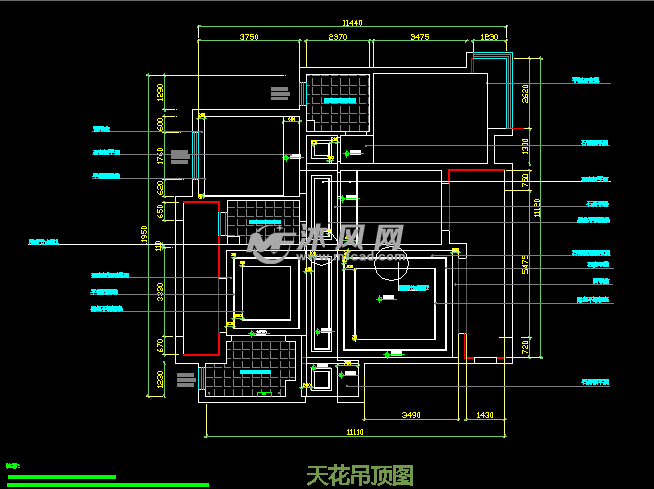 cad公司天花吊顶图内容|cad公司天花吊顶图图片