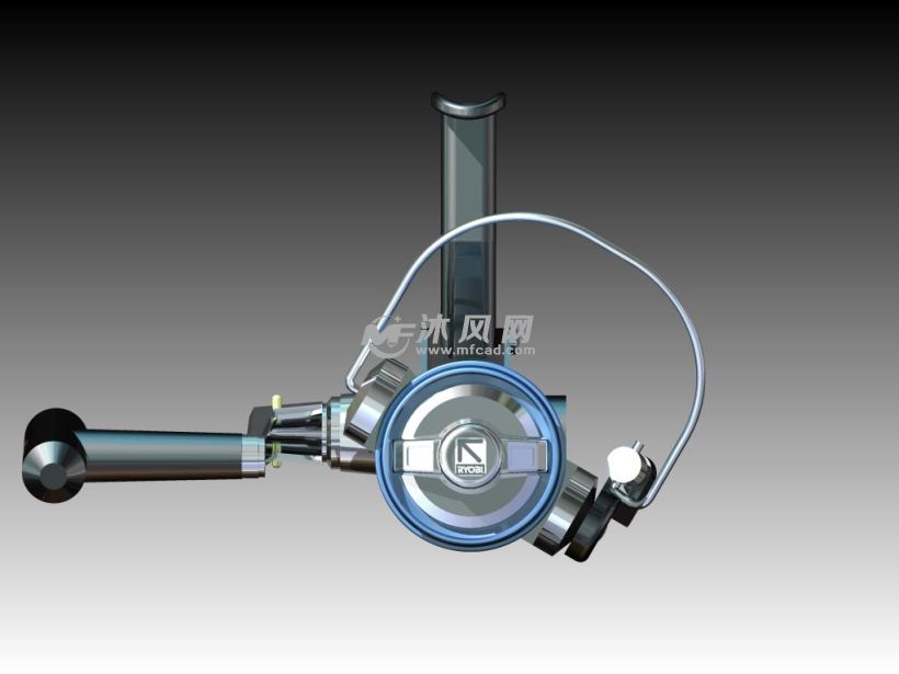 钓鱼杆回收卷轴器设计模型 - inventor机械设备