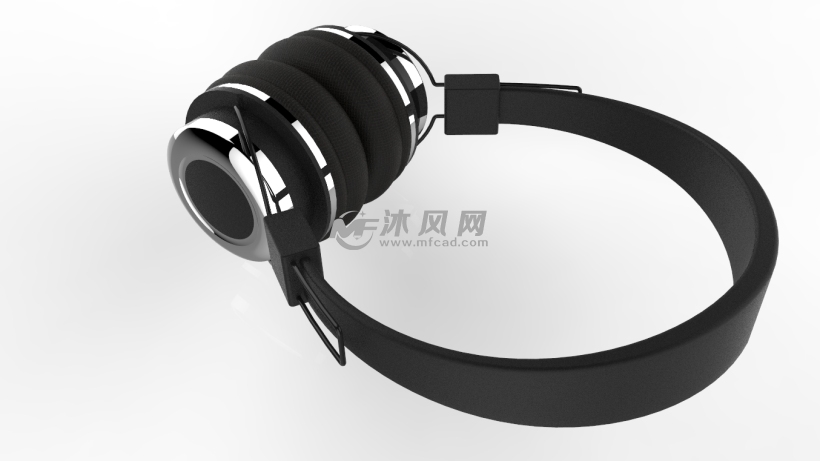 头戴式双耳听筒耳机带参设计模型 - solidworks