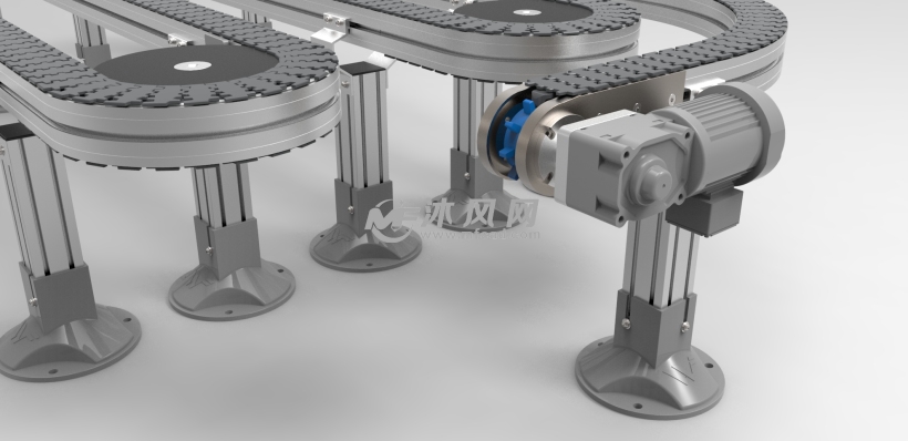 变轨类型输送机设计模型 - solidworks机械设备