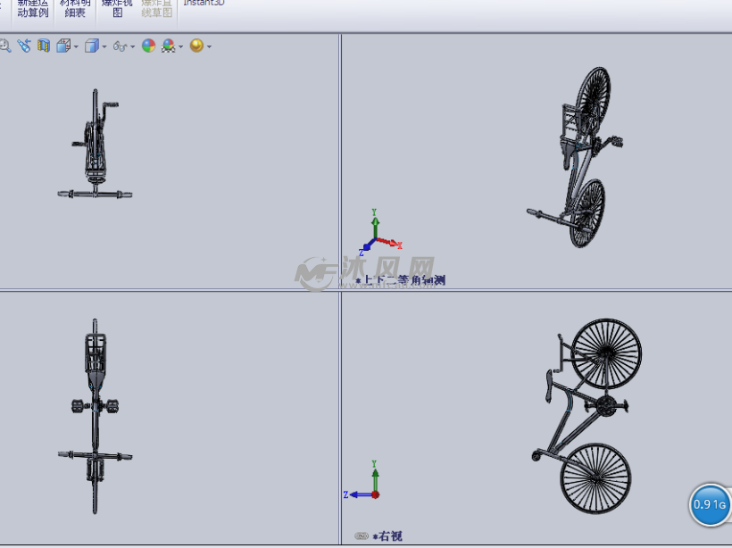 载人创意自行车设计模型 - solidworks交通工具模型