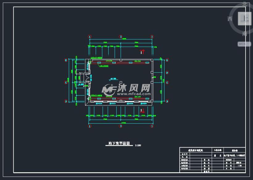 带地下室三层办公楼空调暖通设计平面布置图 