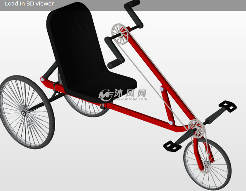 手脚并用的三轮自行车 - solidworks交通工具模
