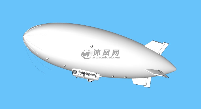 空中飞艇模型 - sketchup交通用具模型下载