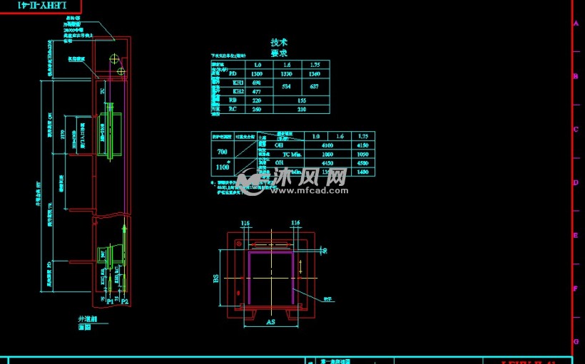 三菱电梯全套cad图纸