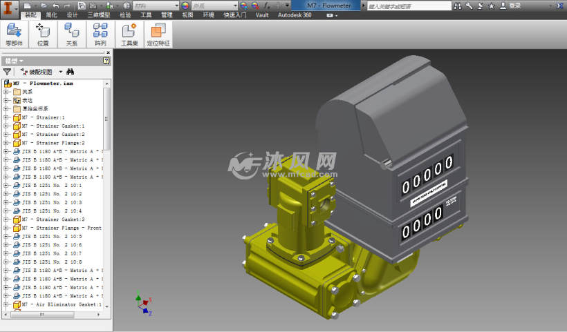 液体控制流量计(inventor)设计模型