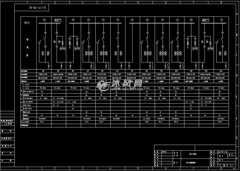 10kva中置柜全套原理接线图 - autocad电气原理图纸