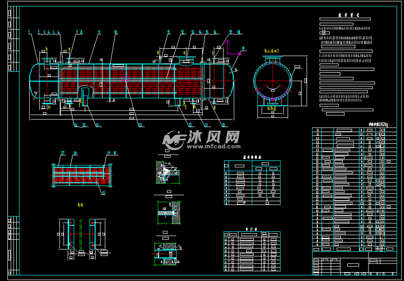 脱重塔顶冷凝器--压力容器图纸