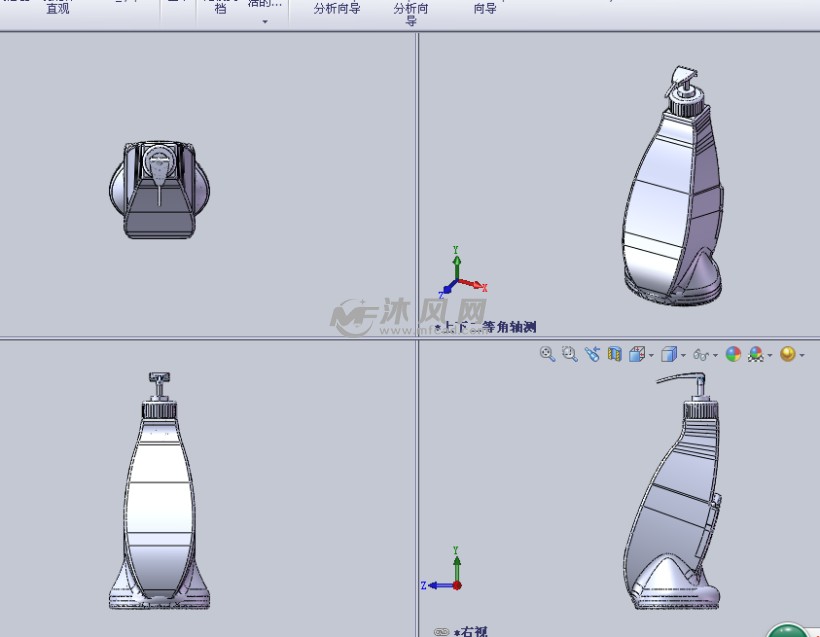 (新)洗手液瓶设计模型三视图