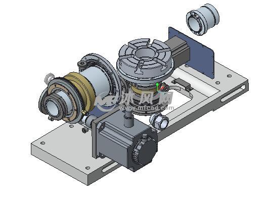 摇篮式五轴回转工作台 - proe机械设备模型下载