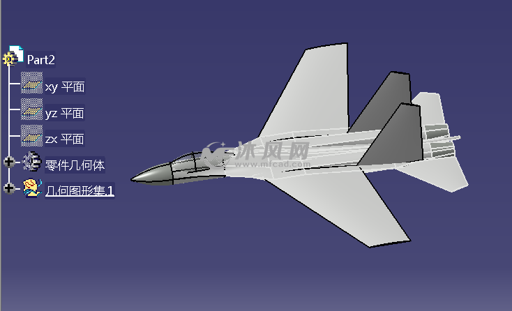 歼11战斗机 - catia军工用品模型 - 沐风图纸