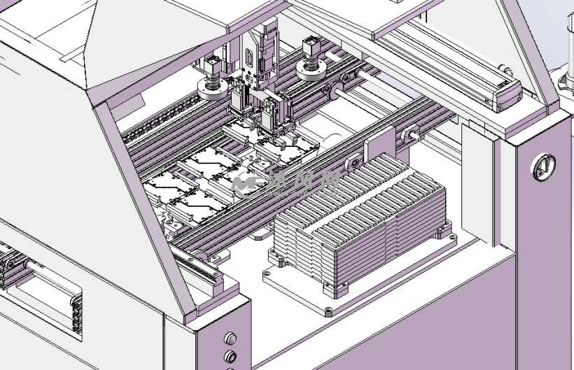 电脑控制自动组装生产线设计模型 - solidworks