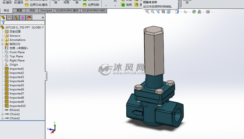 各种型号的安全阀门库设计模型 - solidworks阀
