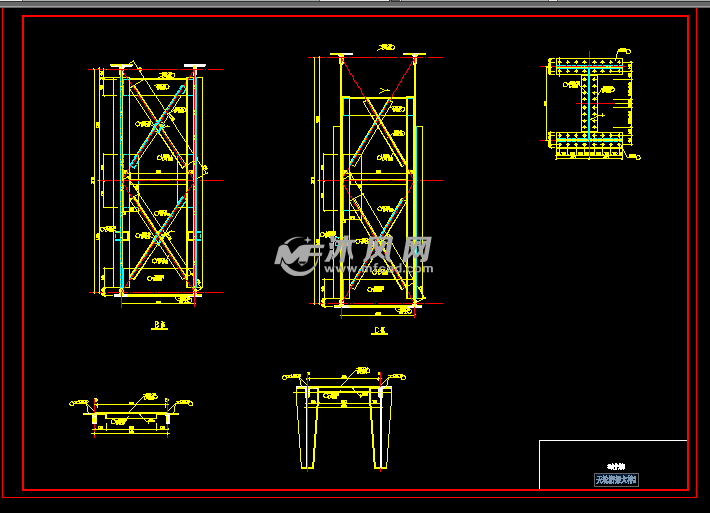 混合井井架结构cad设计图