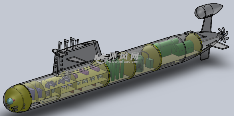 印度atv核潜艇(含内部结构,1:25比例,solidworks2010绘制)