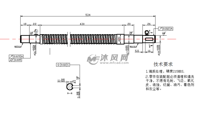 丝杠零件图