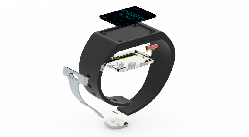 Android系统的智能手表设计模型 - solidworks生