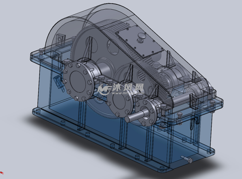 一款二级齿轮减速器(变速箱)设计模型