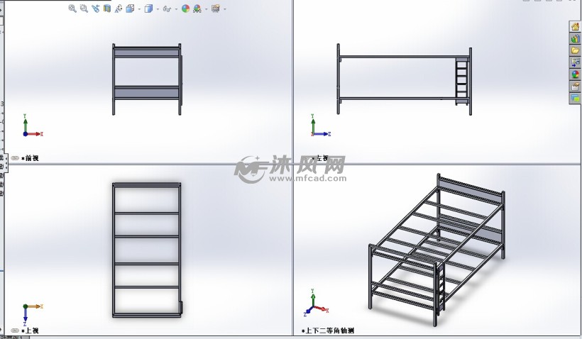 架子床三视图