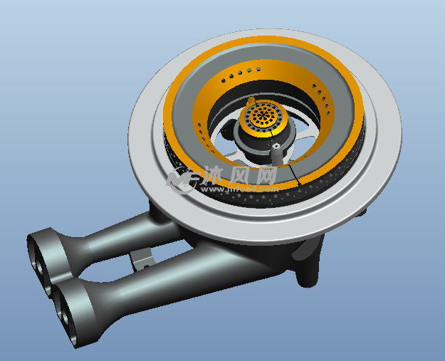 灶具燃烧器3d图 proe家用电器类模型下载 沐风图纸