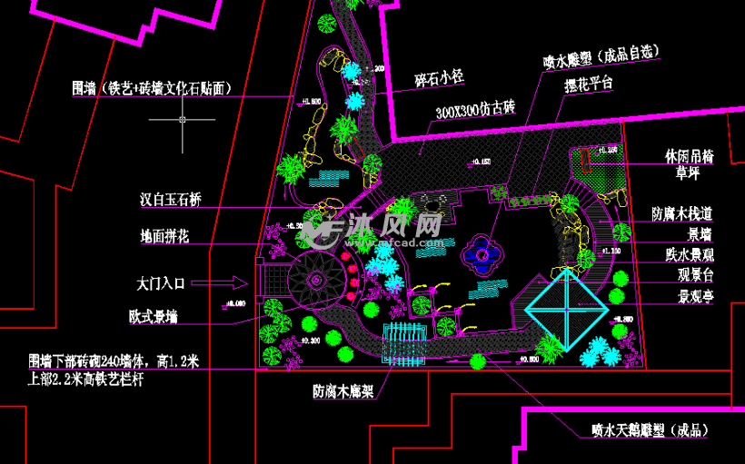 原创私人花园绿化施工图