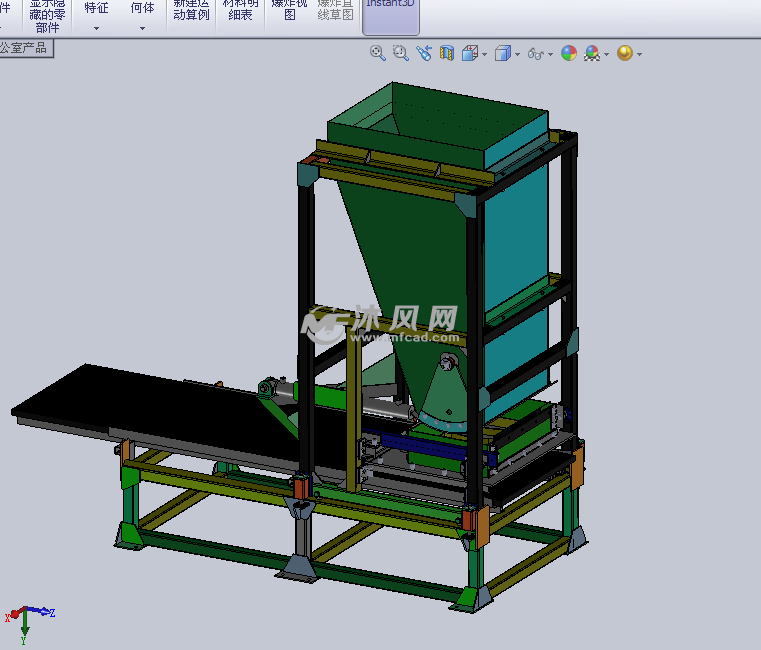 砂石搅碎输送线设计模型 - solidworks机械设备