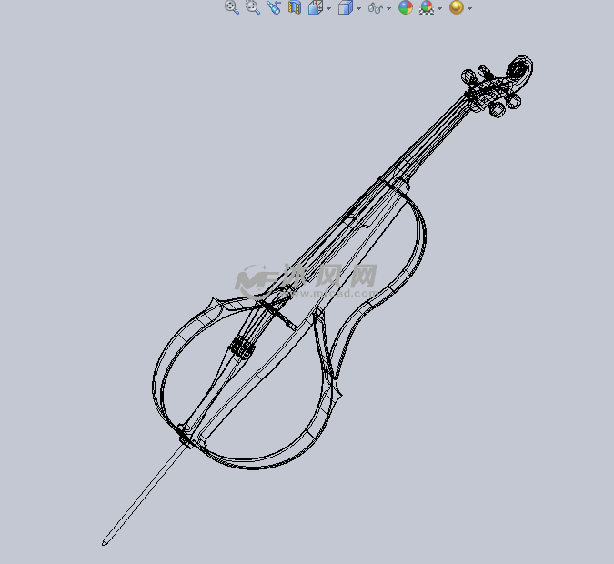 (电)大提琴设计模型 - solidworks生活用品类模