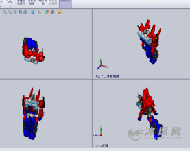 擎天柱机器人设计模型三视图