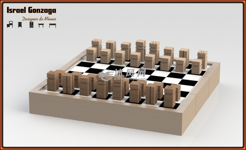 国际象棋棋盘(创新)设计模型 - solidworks生活