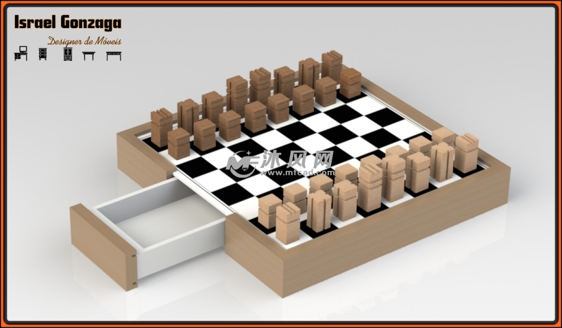 国际象棋棋盘(创新)设计模型 - solidworks生活