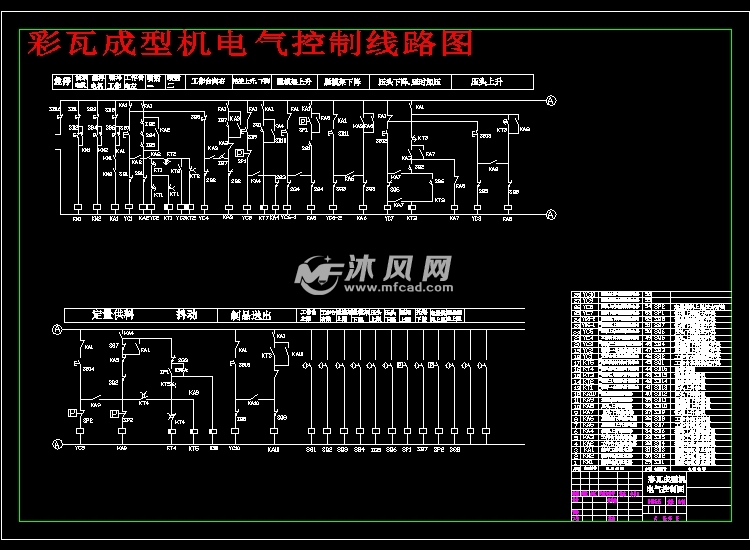 彩瓦成型机电气控制线路图