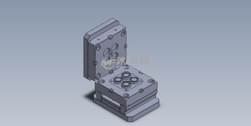 塑料盖塑料注塑模具设计模型 - 工业用品模具图