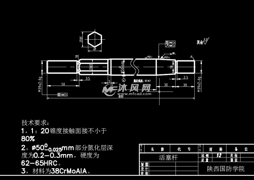 油缸活塞杆工艺设计