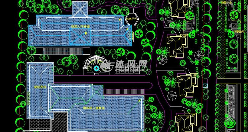 福利院建设工程设计方案 - cad医疗养院及后勤